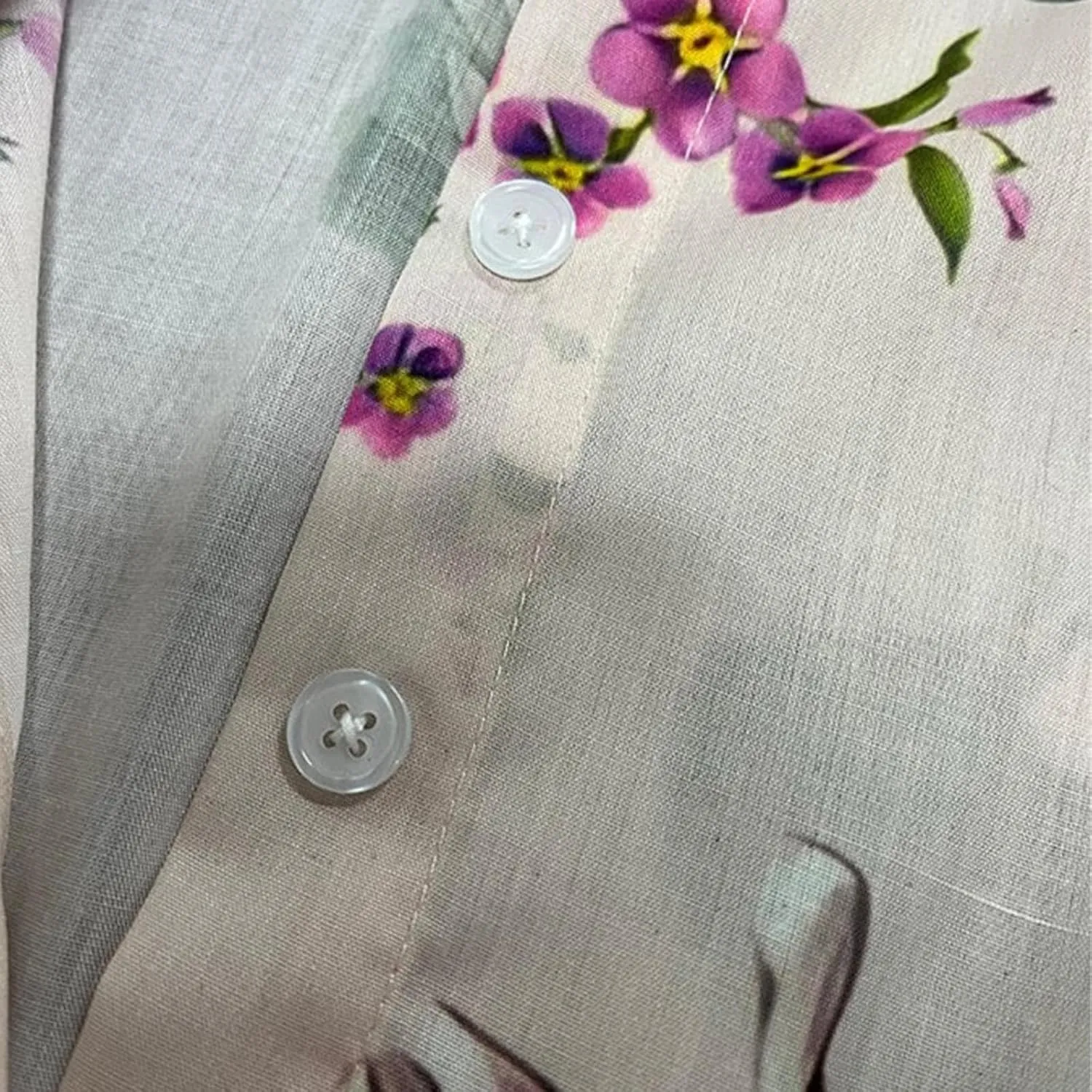 3/4 Sleeve Cotton Dresses for Women Casual Summer Button Down Floral Dress Beach Vacation Dresses Ruffle Floral