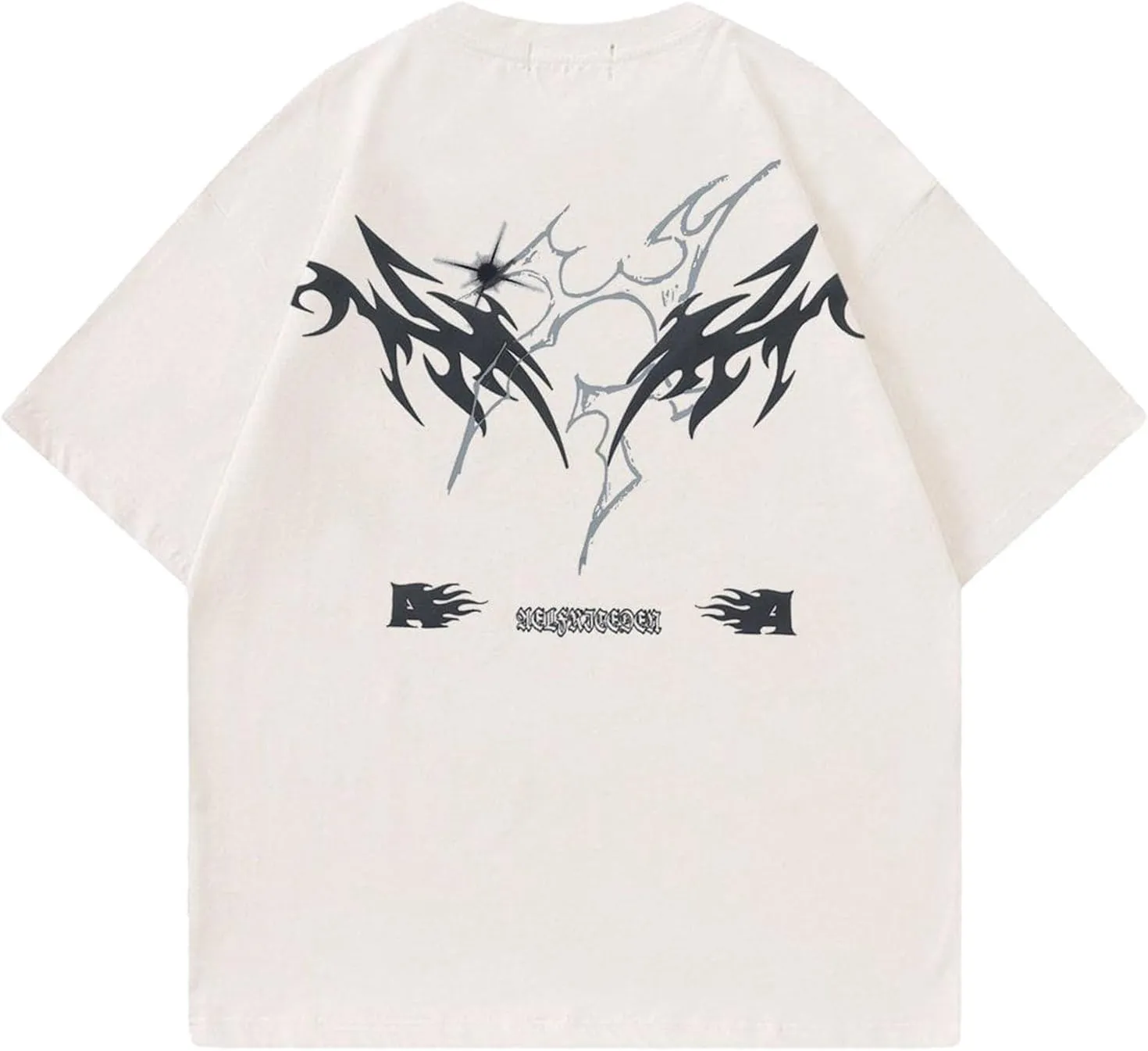 Aelfric Eden Mens Graphic Tees Y2k Flame Star Print Oversized T Shirts Vintage Streetwear Shirt Casual Tops