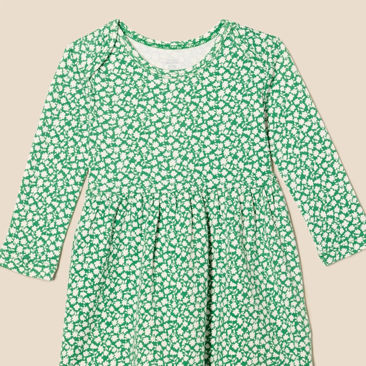 Amazon Essentials Toddlers and Baby Girls' Cotton Long-Sleeve Dress, Pack of 3