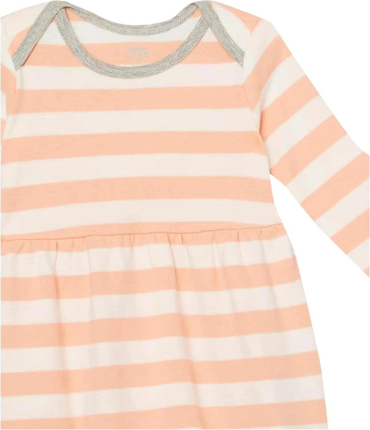 Amazon Essentials Toddlers and Baby Girls' Cotton Long-Sleeve Dress, Pack of 3