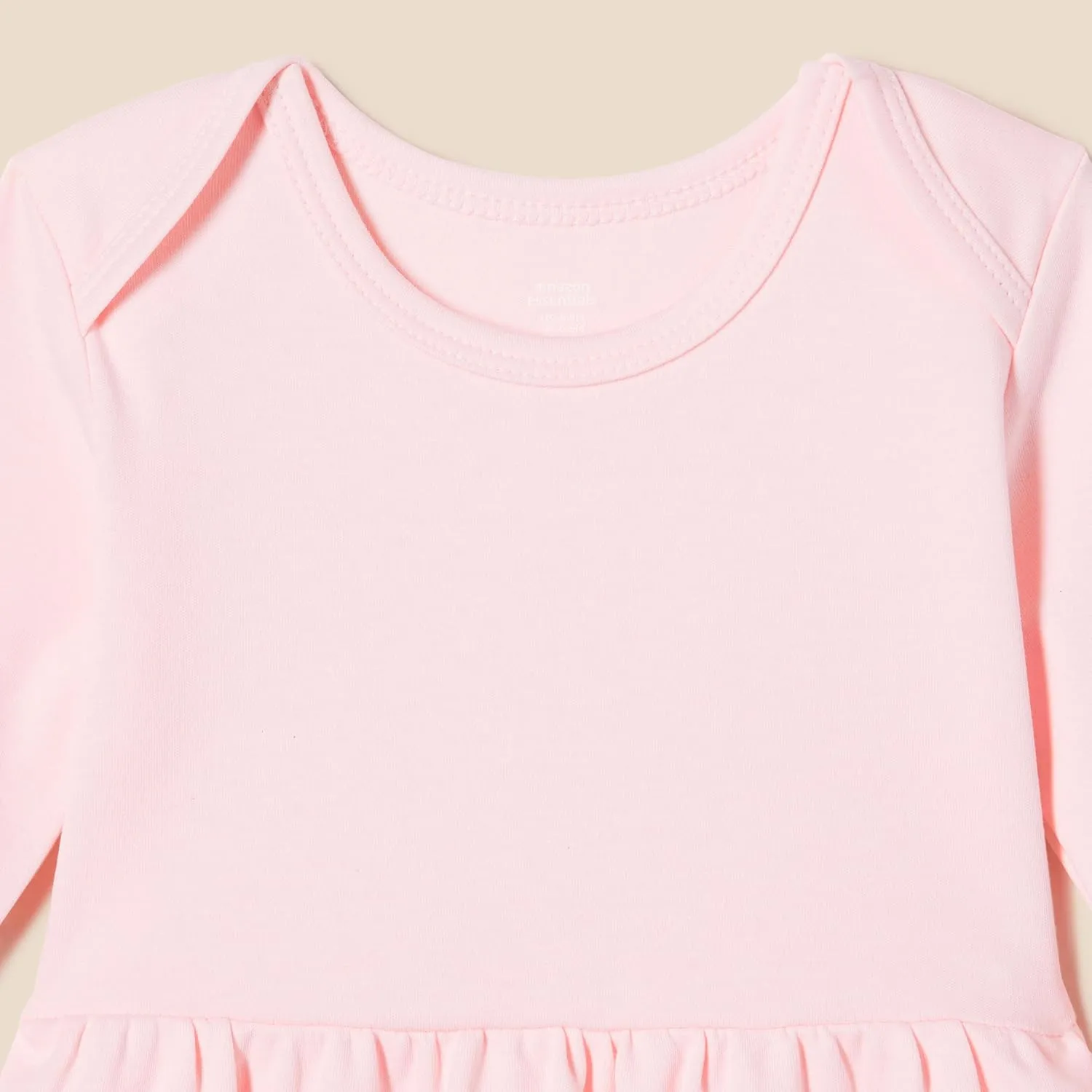 Amazon Essentials Toddlers and Baby Girls' Cotton Long-Sleeve Dress, Pack of 3
