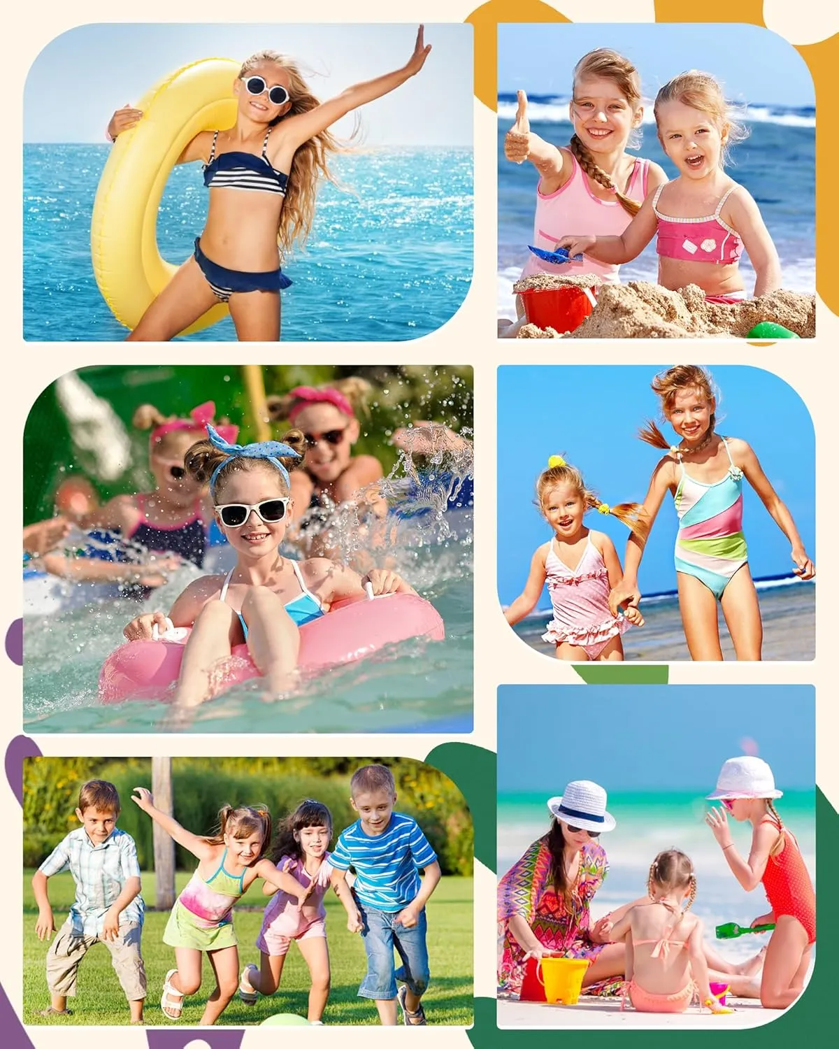 Angel season Girls Swimsuit Bikini Set Two Piece Tankini Bathing Suit Teens High Waisted Beach Swimwear Cute Size 7-14