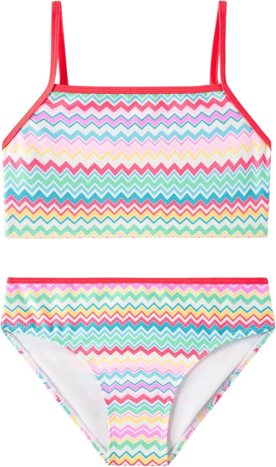Angel season Girls Swimsuit Bikini Set Two Piece Tankini Bathing Suit Teens High Waisted Beach Swimwear Cute Size 7-14