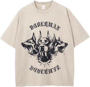 Arssm Men's Graphic Tees Shirt Unisex Cotton Oversized T-Shirt Short Sleeve Vintage Streetwear Y2K Acid Washed Tops