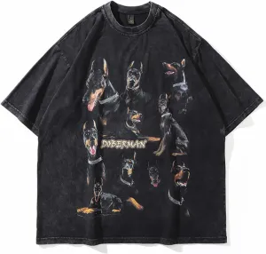 Arssm Men's Graphic Tees Shirt Unisex Cotton Oversized T-Shirt Short Sleeve Vintage Streetwear Y2K Acid Washed Tops