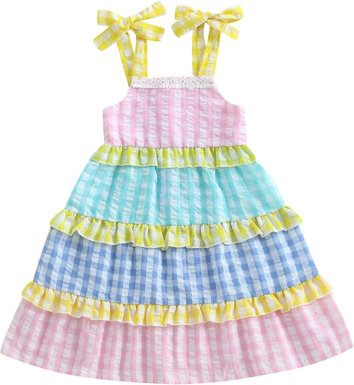 Baby Toddler Girl Dress Short Sleeves Flower Bubble Tulle Sundress Summer Casual Princess Dress