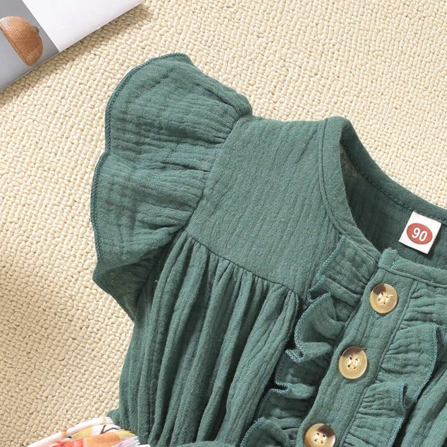 Baby Toddler Girl Dress Short Sleeves Flower Bubble Tulle Sundress Summer Casual Princess Dress