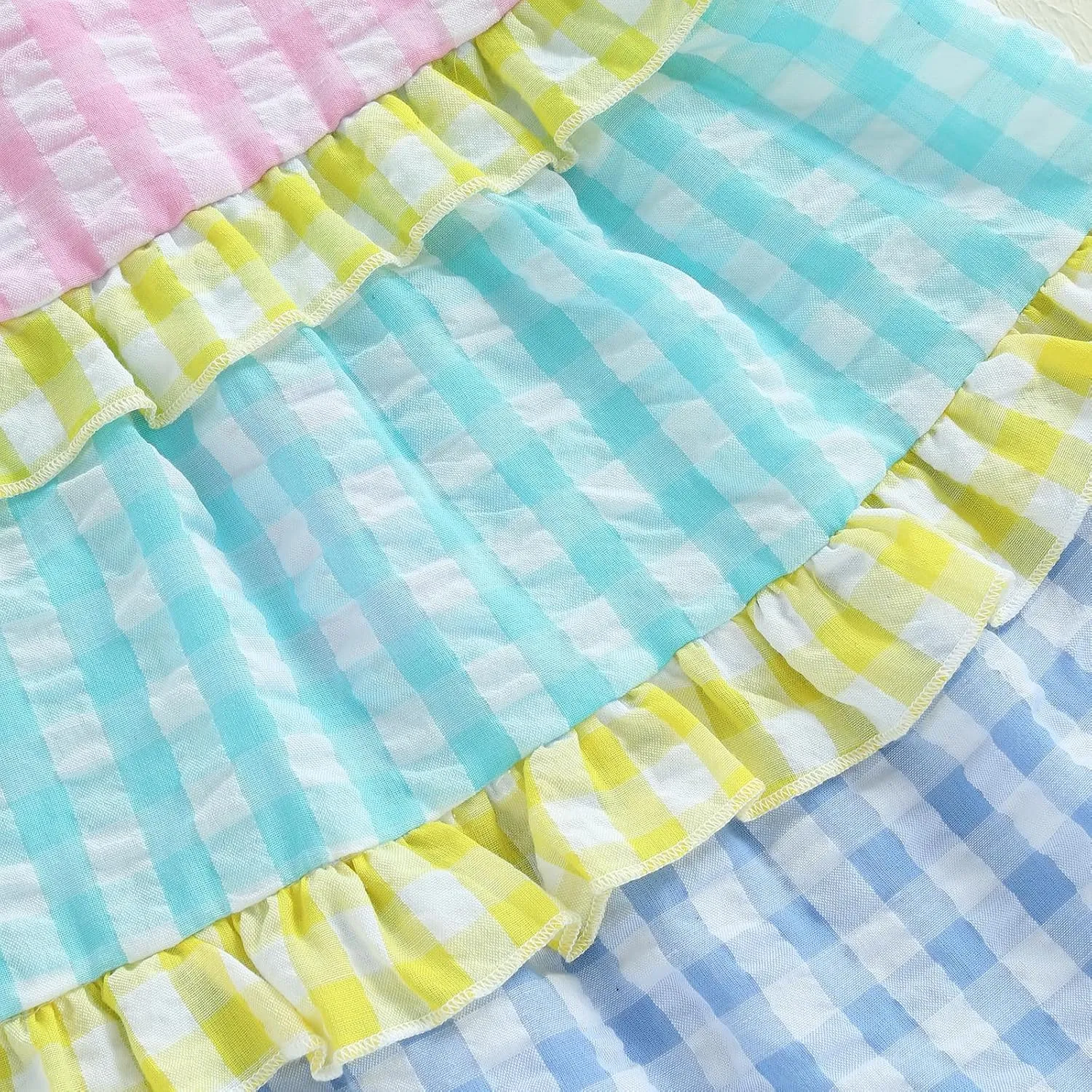Baby Toddler Girl Dress Short Sleeves Flower Bubble Tulle Sundress Summer Casual Princess Dress