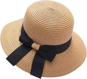 Beach Hats for Women Wide Brim Sun Straw Hat for Women, UPF 50  UV Sun Protection Sun Hat Womens, Foldable Roll up Cap