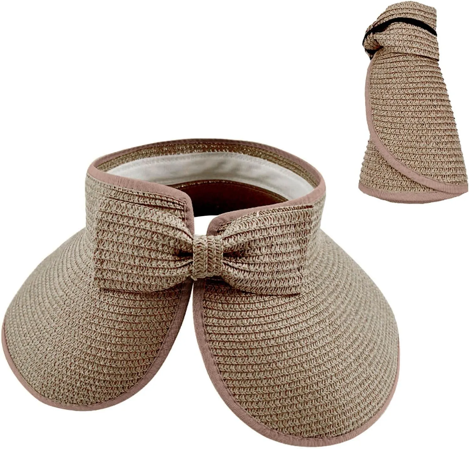 Beach Sun Straw Hats for Women 2025 Summer UPF 50  Uv Sun Protection Wide Brim Straw Hat Foldable Packable Roll Up Cap