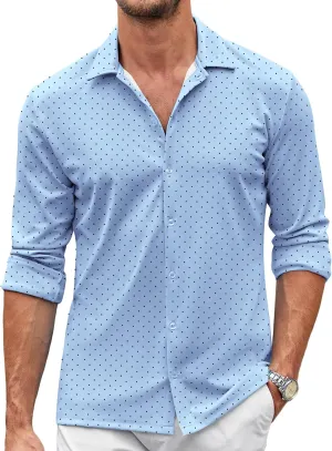COOFANDY Men's Casual Button Down Shirt Wrinkle Free Shirts Long Sleeve Dress Shirt