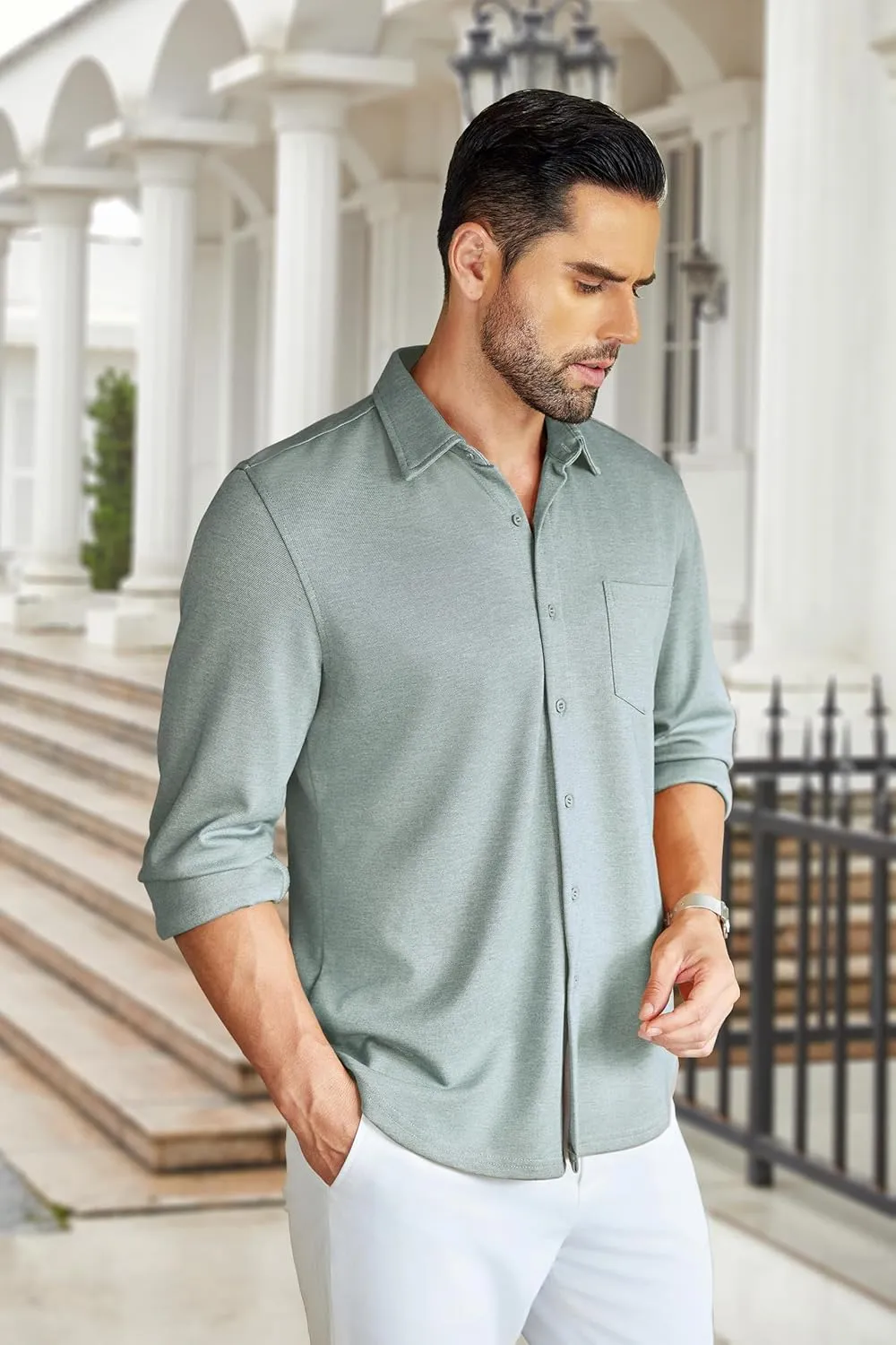 COOFANDY Men's Wrinkle Free Shirt Casual Button Down Long Sleeve Dress Shirts