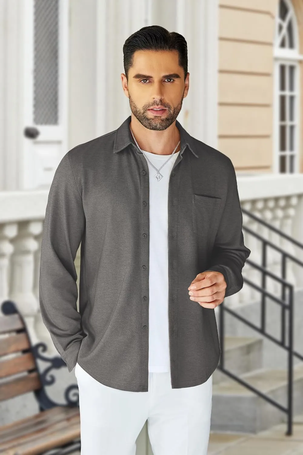 COOFANDY Men's Wrinkle Free Shirt Casual Button Down Long Sleeve Dress Shirts
