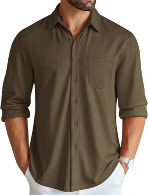 COOFANDY Men's Wrinkle Free Shirt Casual Button Down Long Sleeve Dress Shirts
