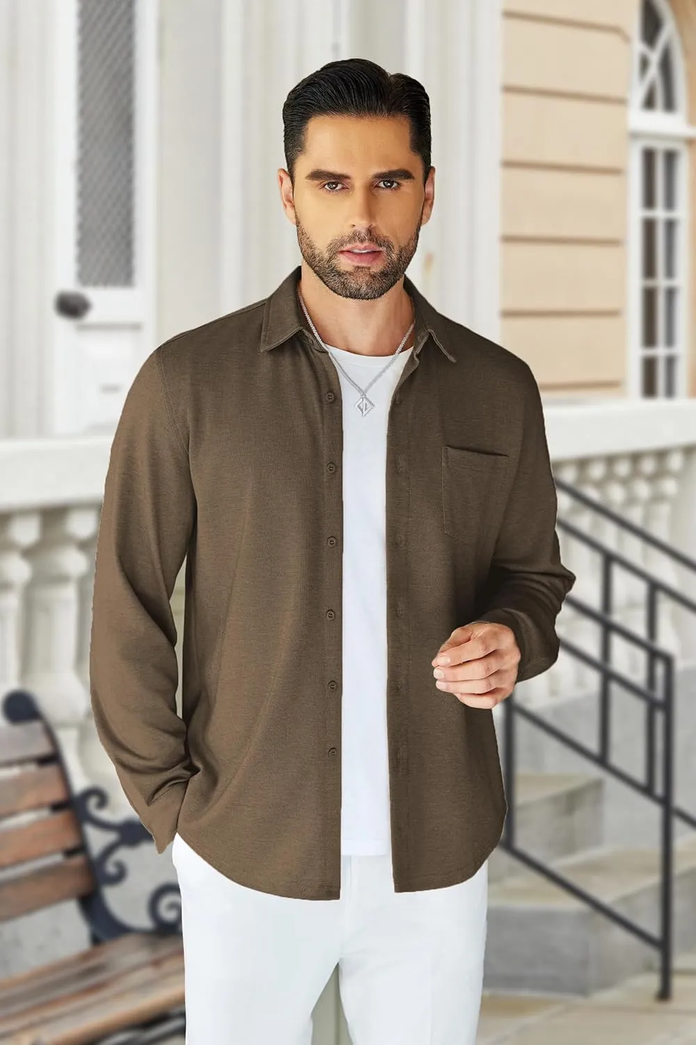 COOFANDY Men's Wrinkle Free Shirt Casual Button Down Long Sleeve Dress Shirts