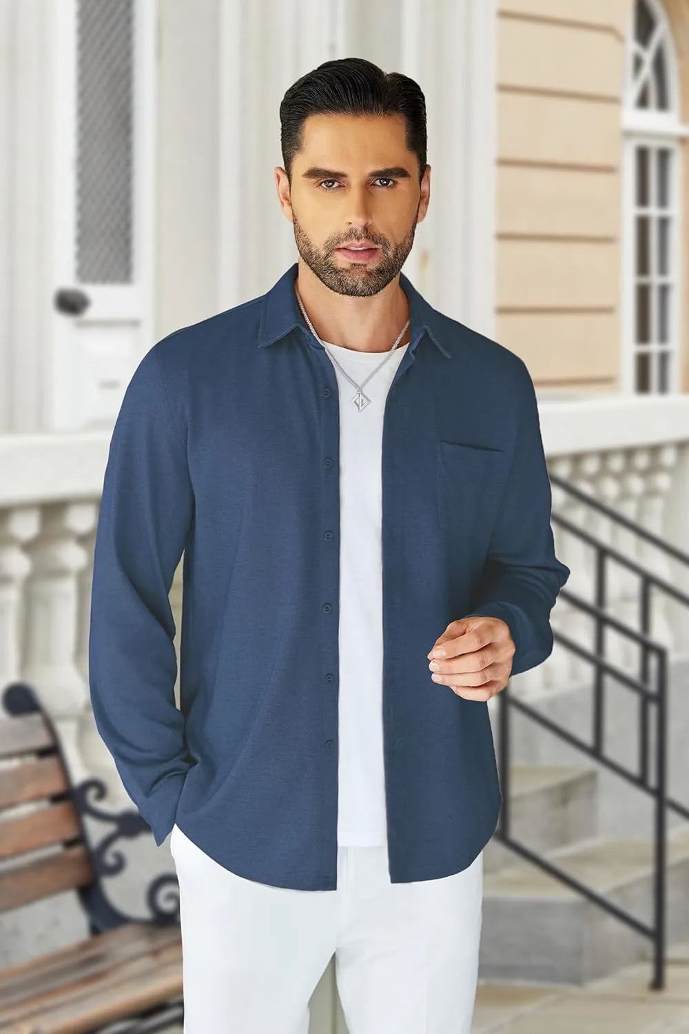 COOFANDY Men's Wrinkle Free Shirt Casual Button Down Long Sleeve Dress Shirts