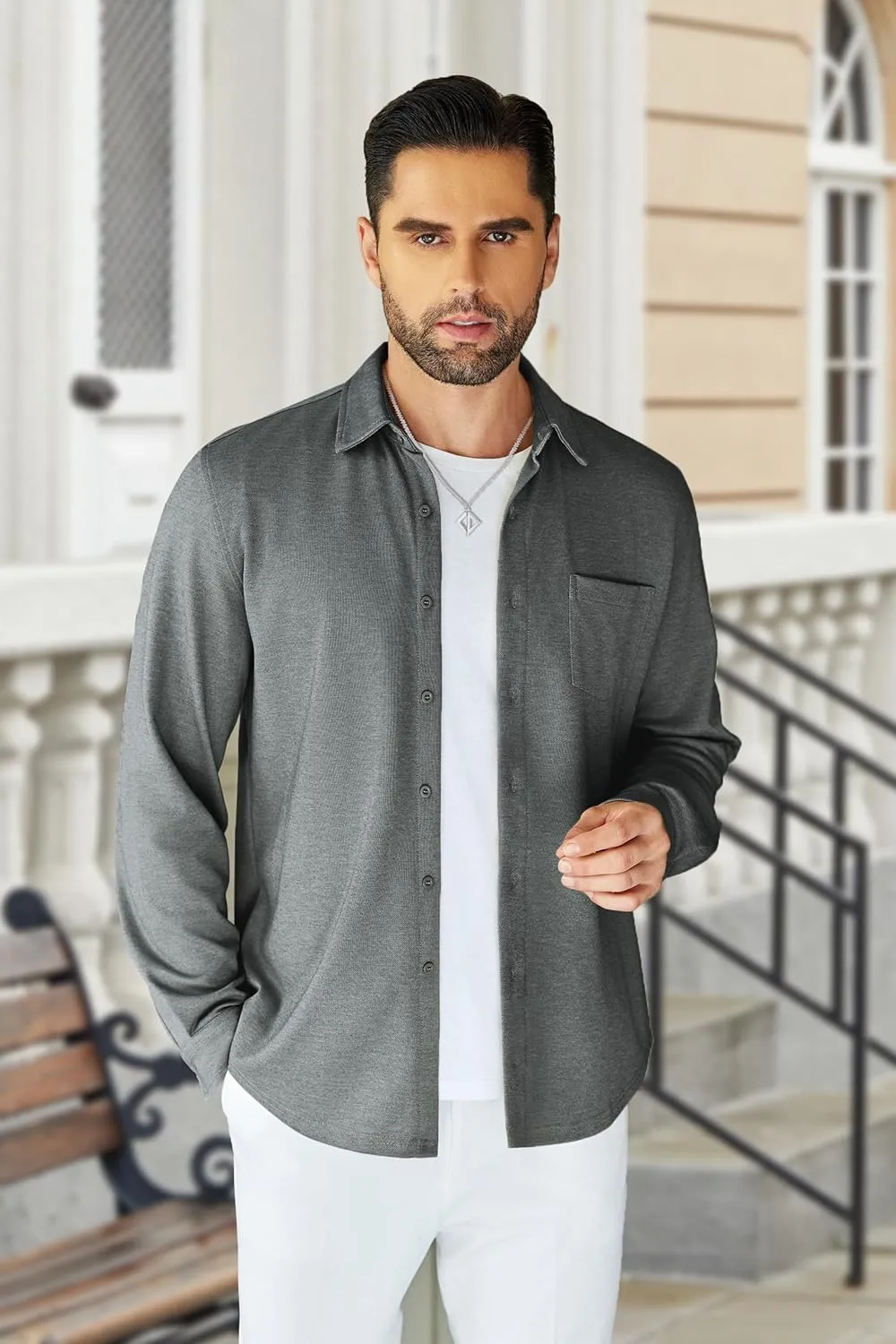 COOFANDY Men's Wrinkle Free Shirt Casual Button Down Long Sleeve Dress Shirts