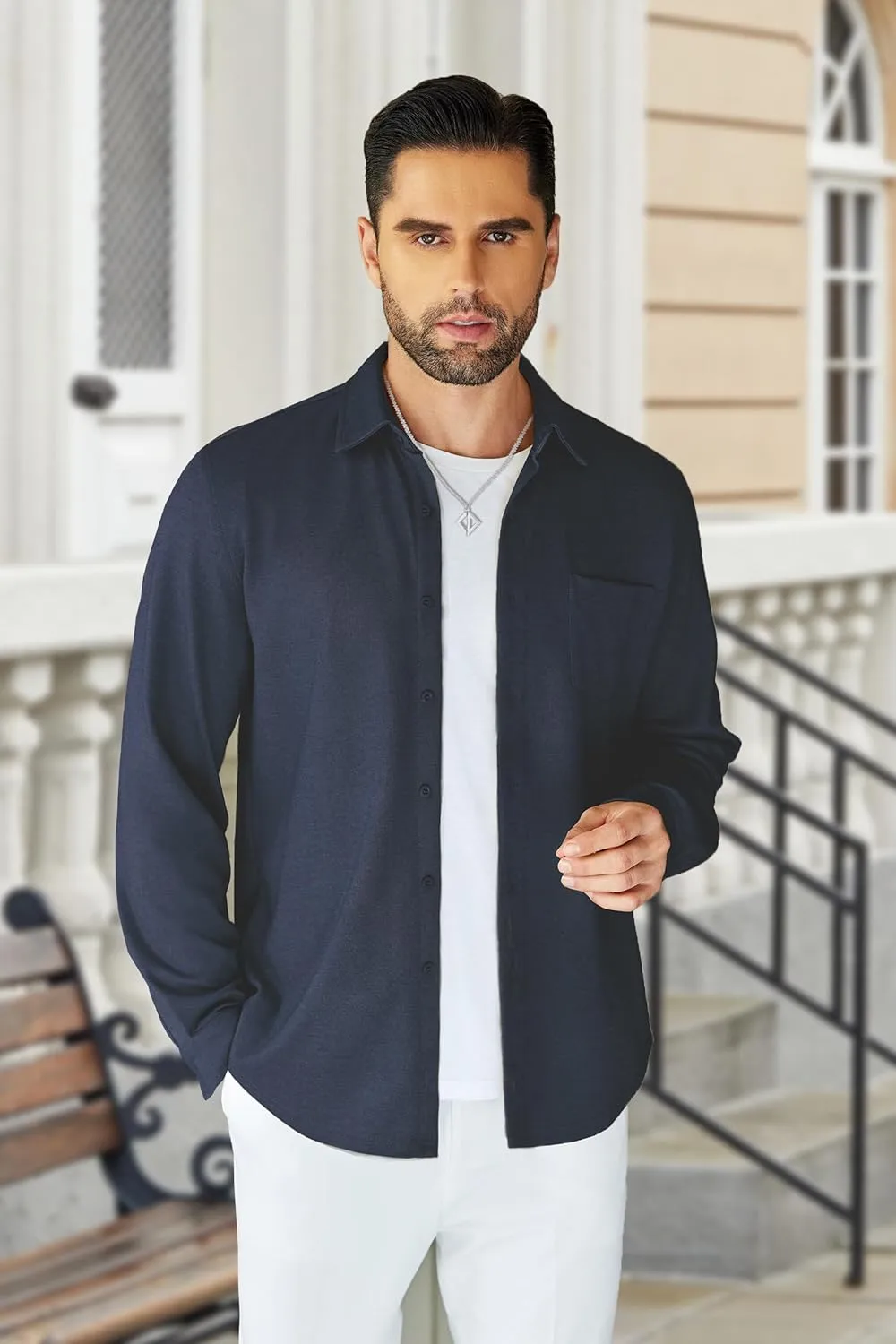 COOFANDY Men's Wrinkle Free Shirt Casual Button Down Long Sleeve Dress Shirts