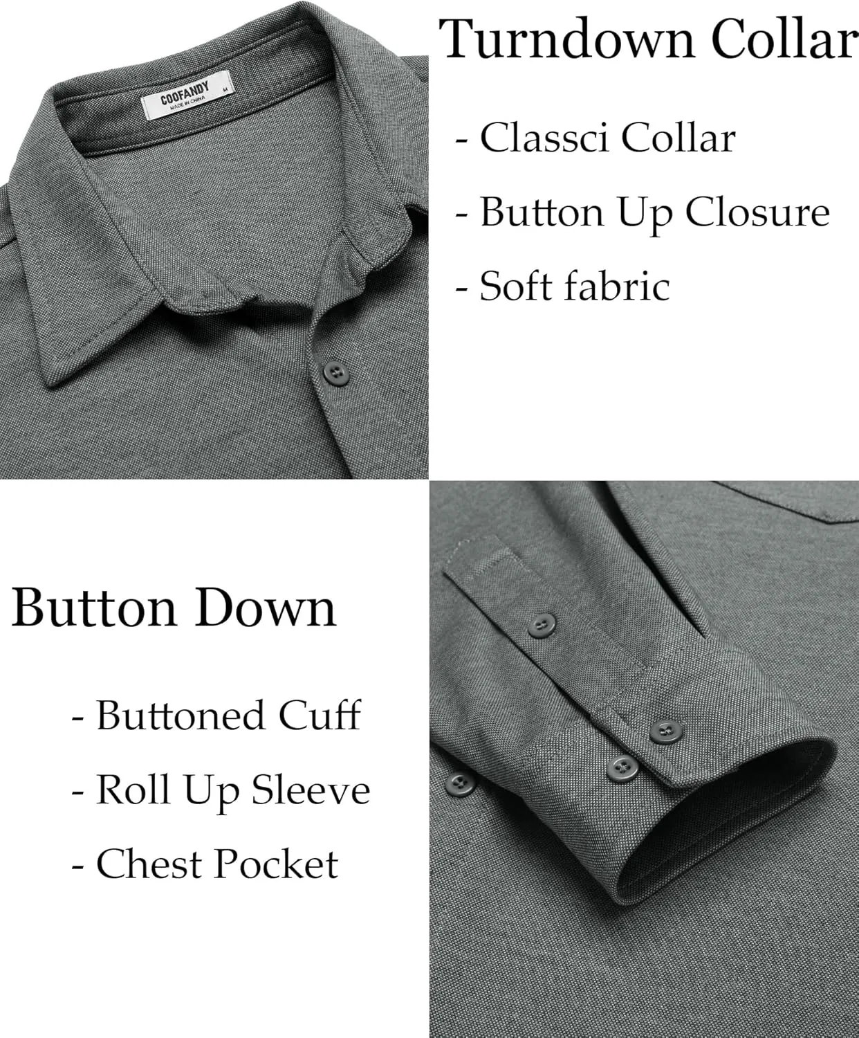 COOFANDY Men's Wrinkle Free Shirt Casual Button Down Long Sleeve Dress Shirts