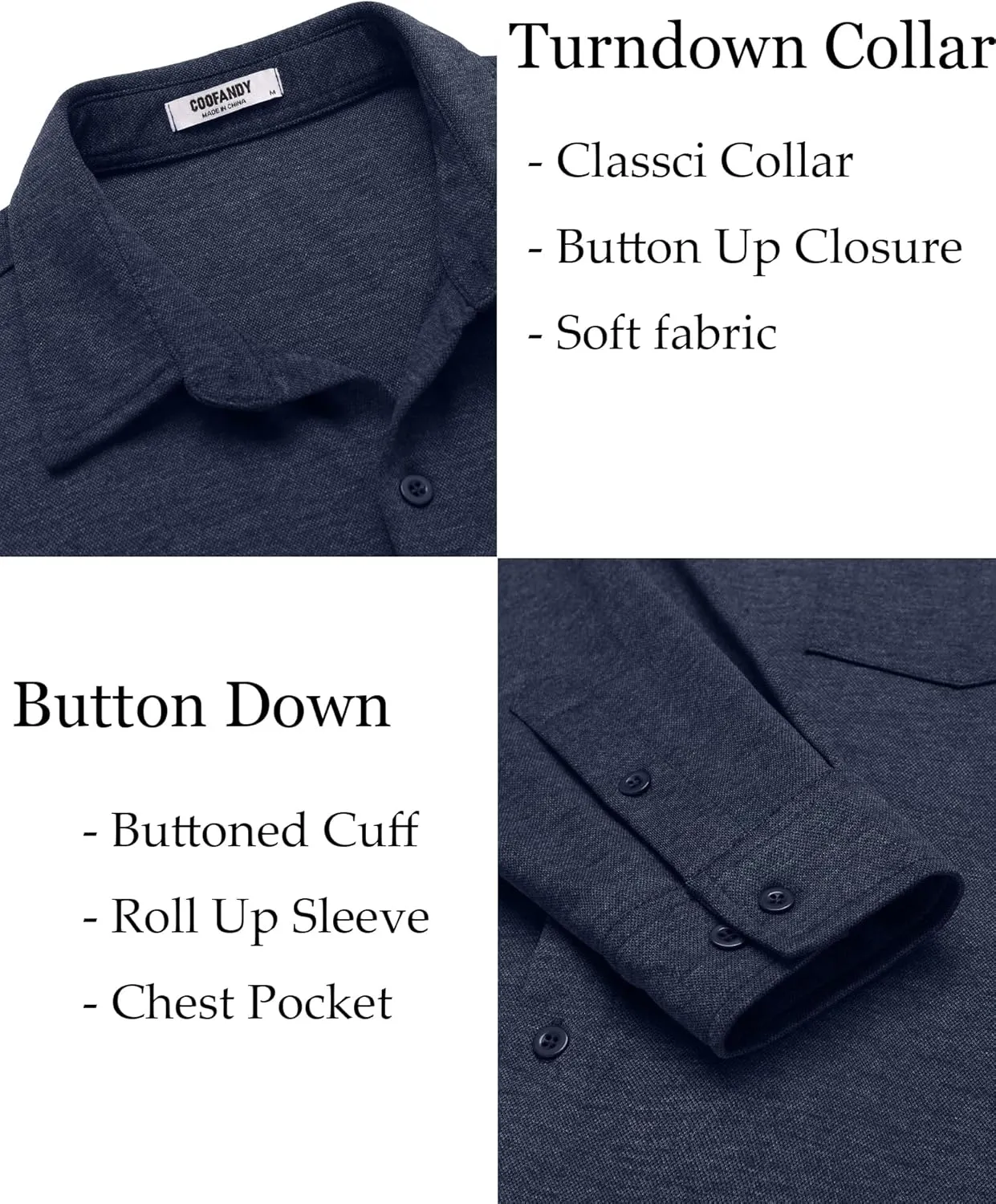 COOFANDY Men's Wrinkle Free Shirt Casual Button Down Long Sleeve Dress Shirts