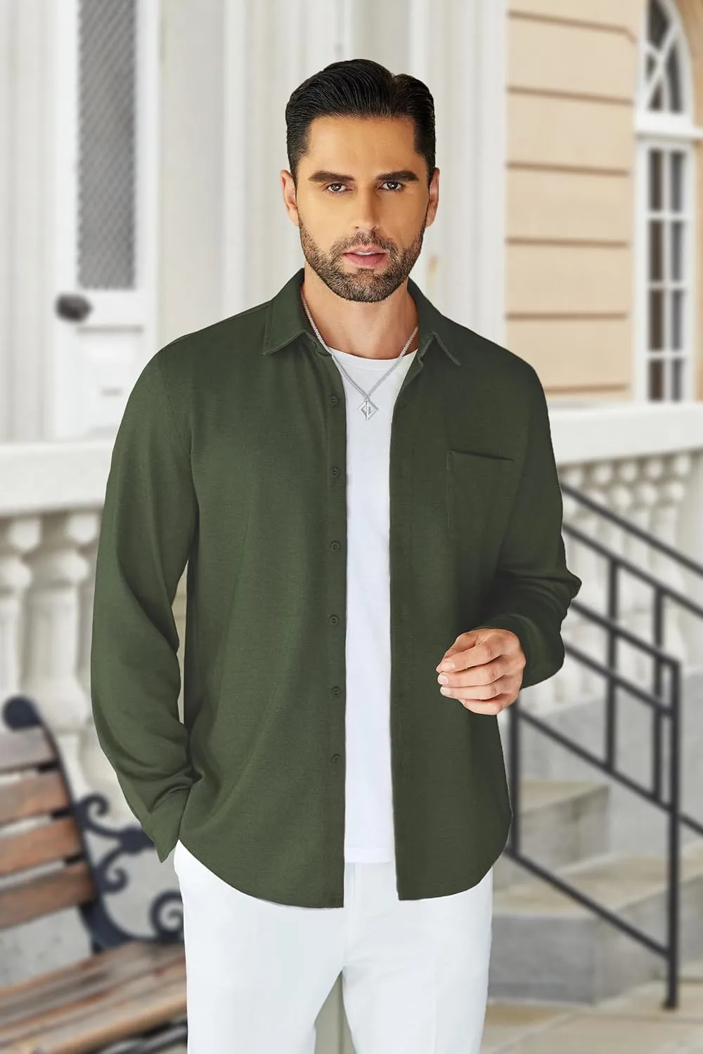 COOFANDY Men's Wrinkle Free Shirt Casual Button Down Long Sleeve Dress Shirts