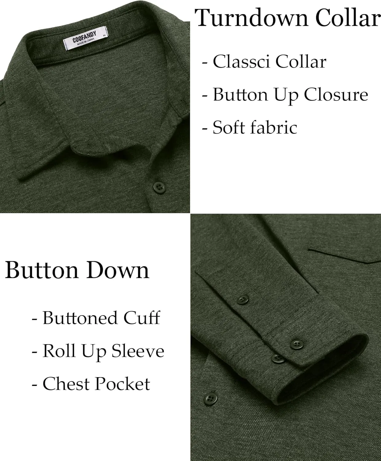 COOFANDY Men's Wrinkle Free Shirt Casual Button Down Long Sleeve Dress Shirts
