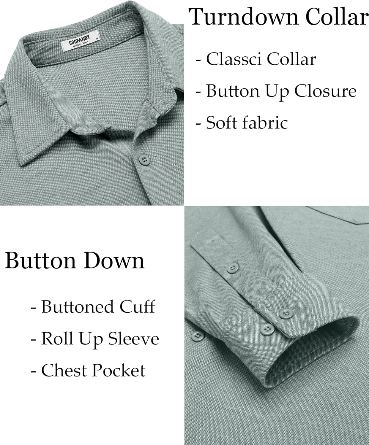 COOFANDY Men's Wrinkle Free Shirt Casual Button Down Long Sleeve Dress Shirts