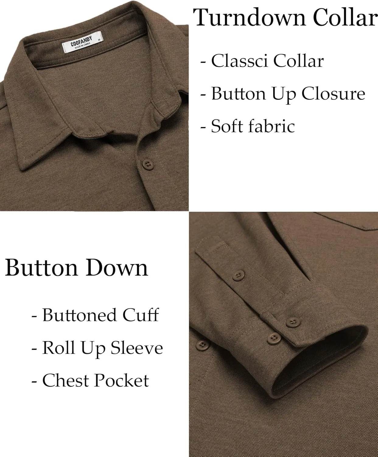 COOFANDY Men's Wrinkle Free Shirt Casual Button Down Long Sleeve Dress Shirts