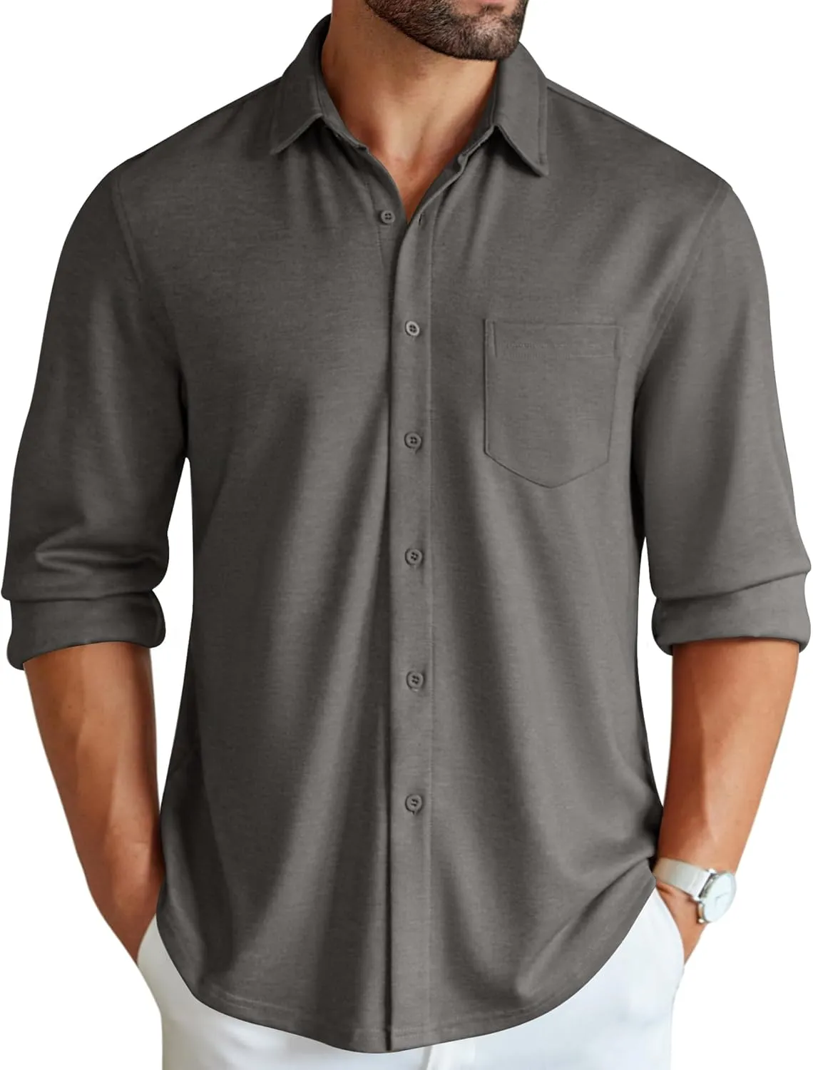COOFANDY Men's Wrinkle Free Shirt Casual Button Down Long Sleeve Dress Shirts