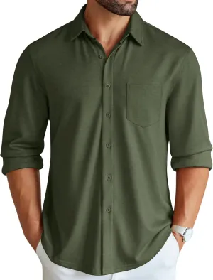 COOFANDY Men's Wrinkle Free Shirt Casual Button Down Long Sleeve Dress Shirts