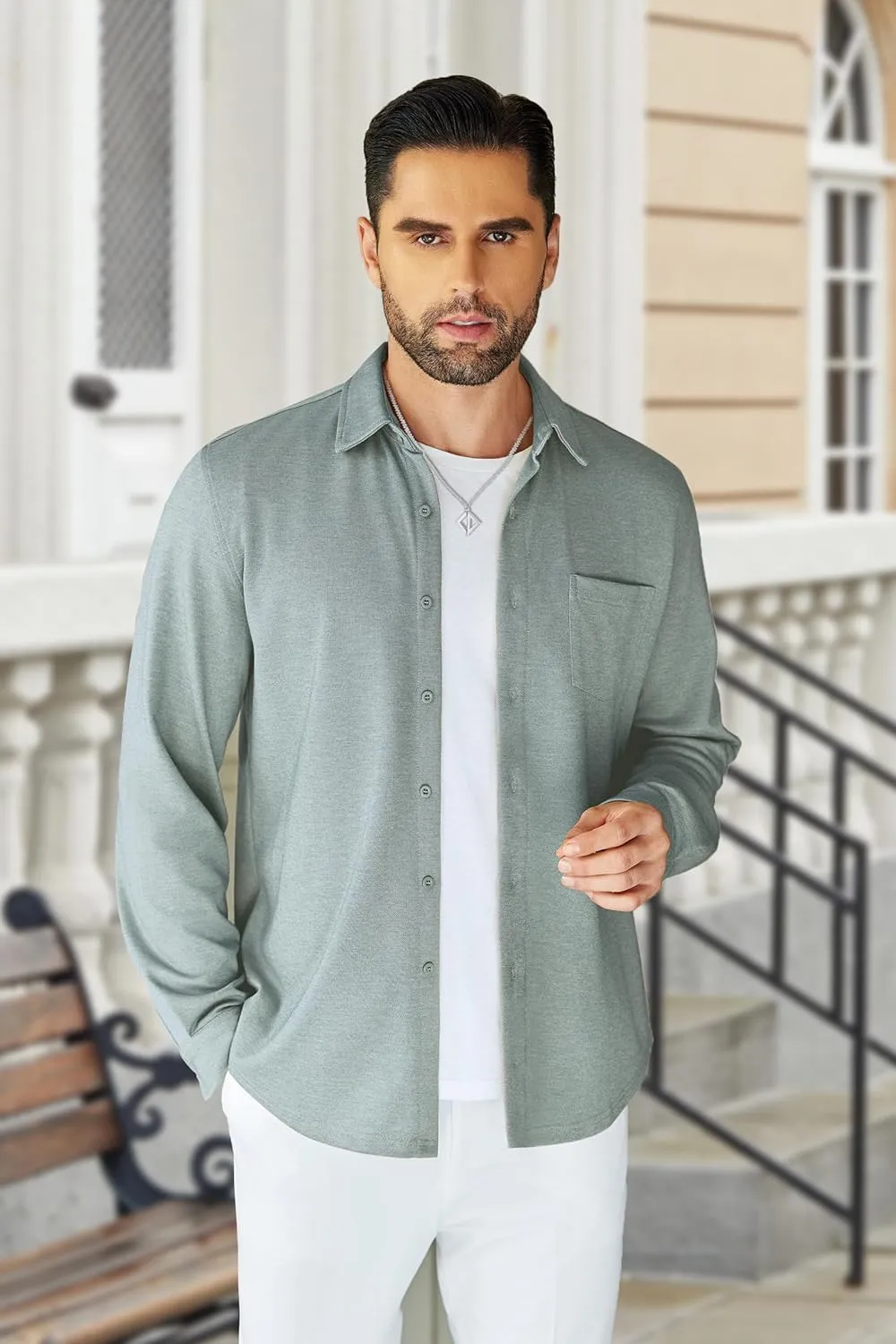 COOFANDY Men's Wrinkle Free Shirt Casual Button Down Long Sleeve Dress Shirts