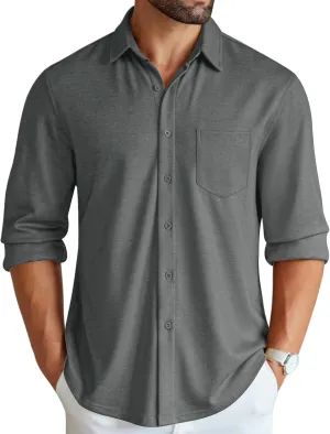 COOFANDY Men's Wrinkle Free Shirt Casual Button Down Long Sleeve Dress Shirts