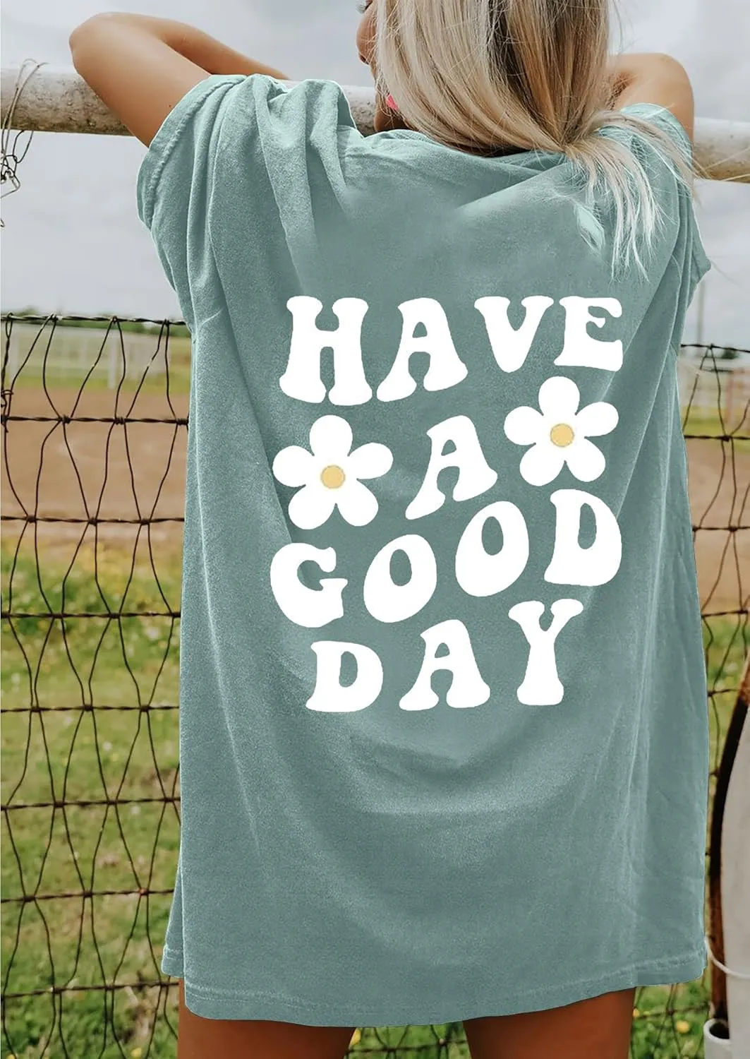 CSDAJIO Women's Trendy Oversized T Shirt Graphic Tee Crewneck Short Sleeve Loose Cute Going Out Summer Tops