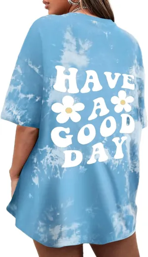 CSDAJIO Women's Trendy Oversized T Shirt Graphic Tee Crewneck Short Sleeve Loose Cute Going Out Summer Tops