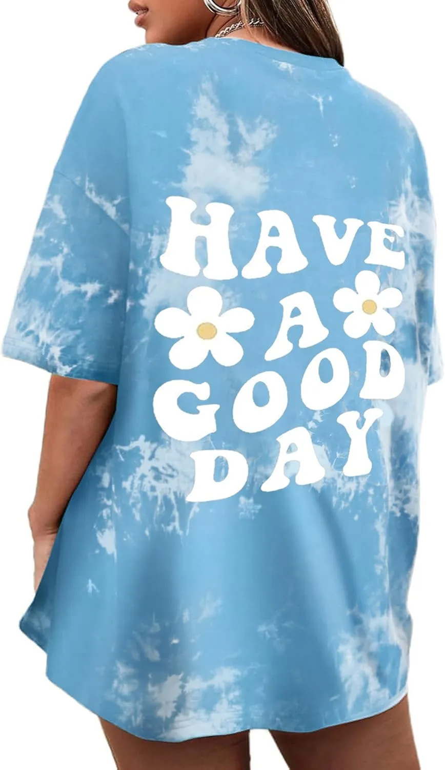 CSDAJIO Women's Trendy Oversized T Shirt Graphic Tee Crewneck Short Sleeve Loose Cute Going Out Summer Tops