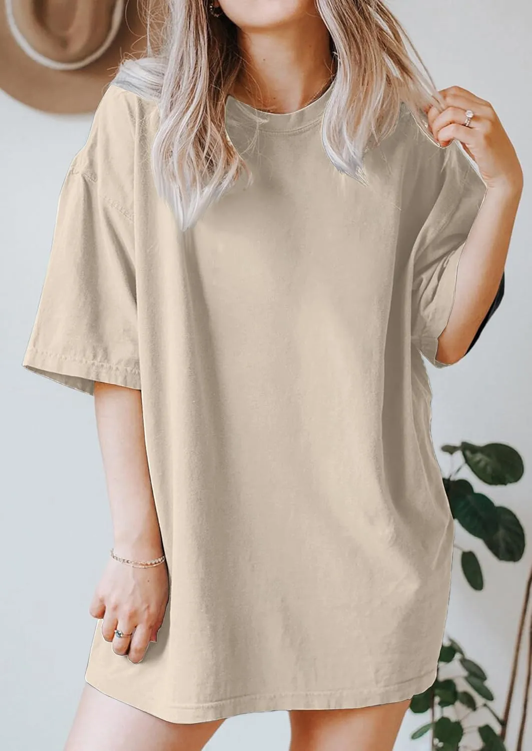 CSDAJIO Women's Trendy Oversized T Shirt Graphic Tee Crewneck Short Sleeve Loose Cute Going Out Summer Tops