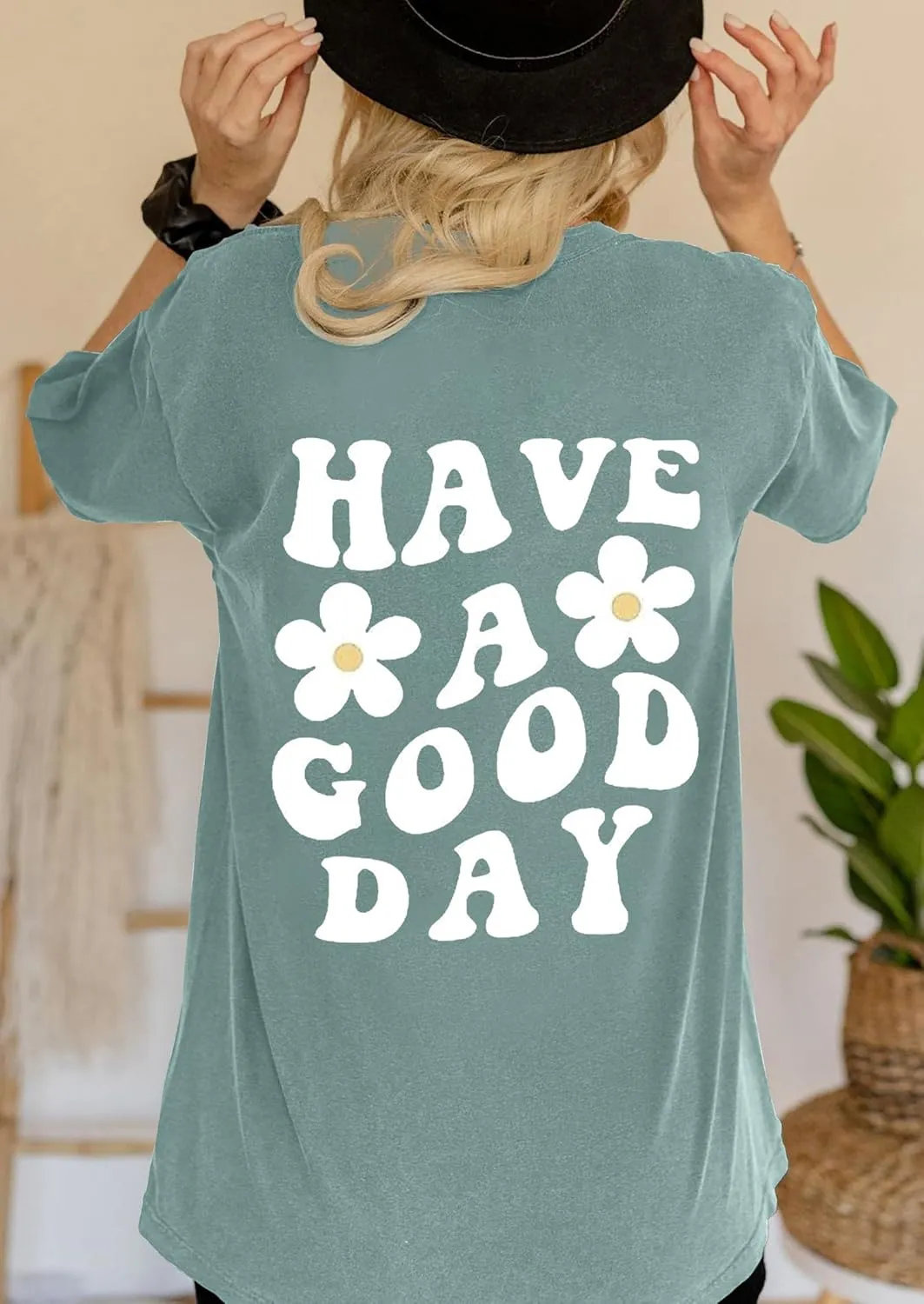 CSDAJIO Women's Trendy Oversized T Shirt Graphic Tee Crewneck Short Sleeve Loose Cute Going Out Summer Tops