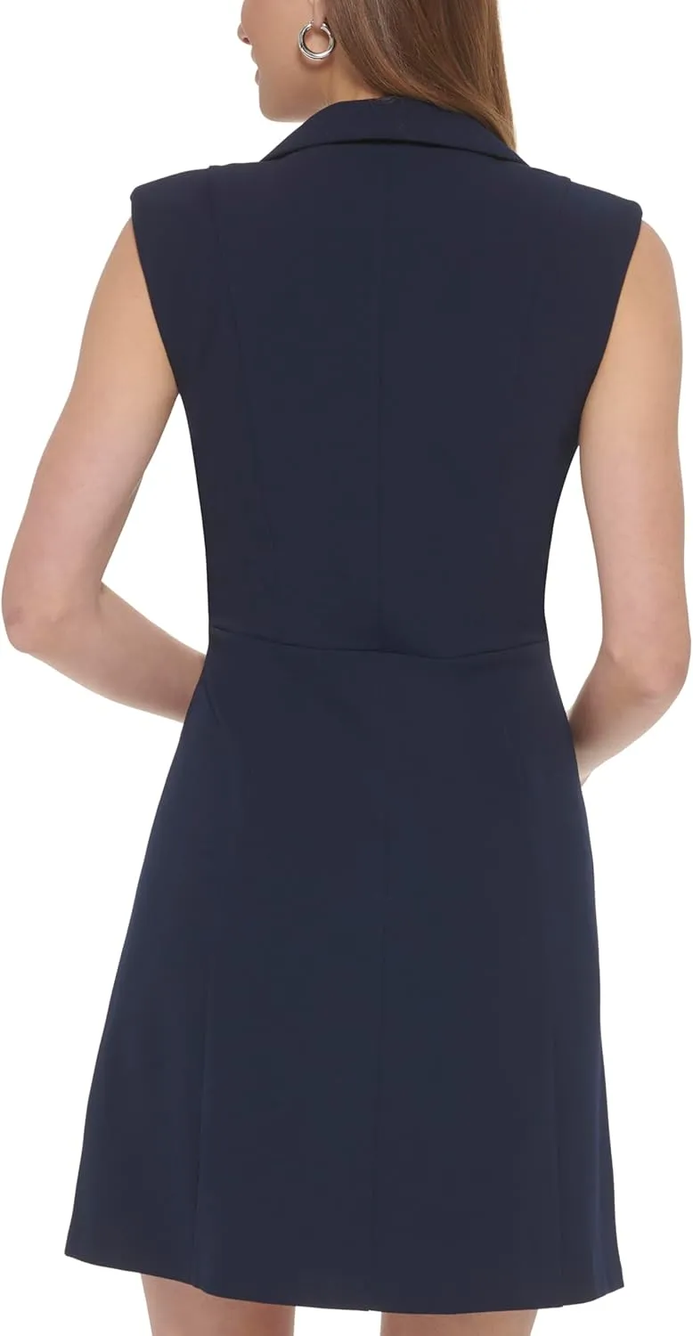 DKNY Women's Chain Detail Vneck Sleeveless Dress
