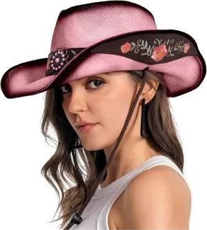 Embroidered Flower Hat for Women Girl Wide Brims Straw Cap Breathable Casual Sunproof Cap Ethnic Travel Beach Caps