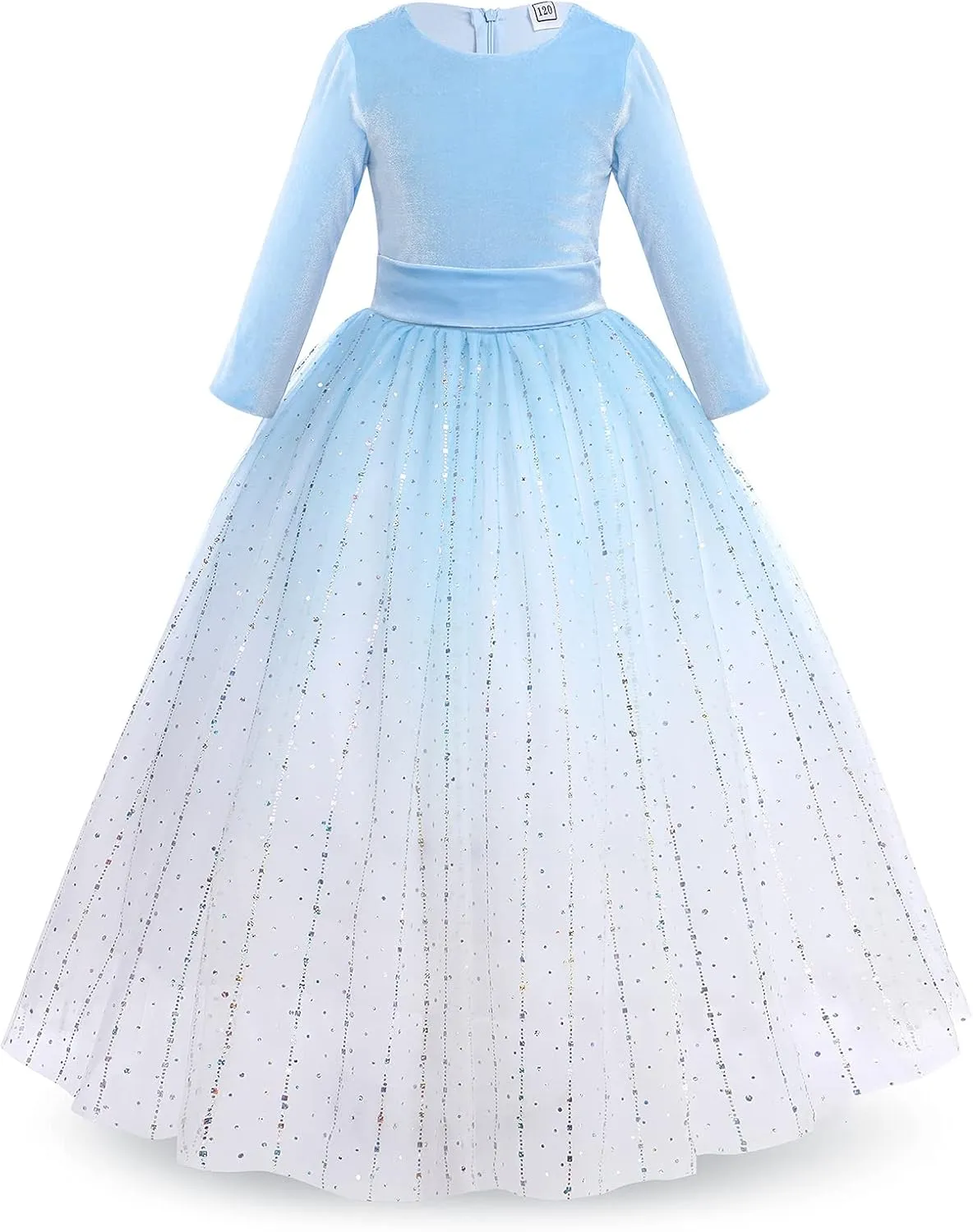 Flower Girl Velvet Floral Gradient Sequins Dress for Kids Wedding Bridesmaid Pageant Communion Formal Princess Puffy Gown