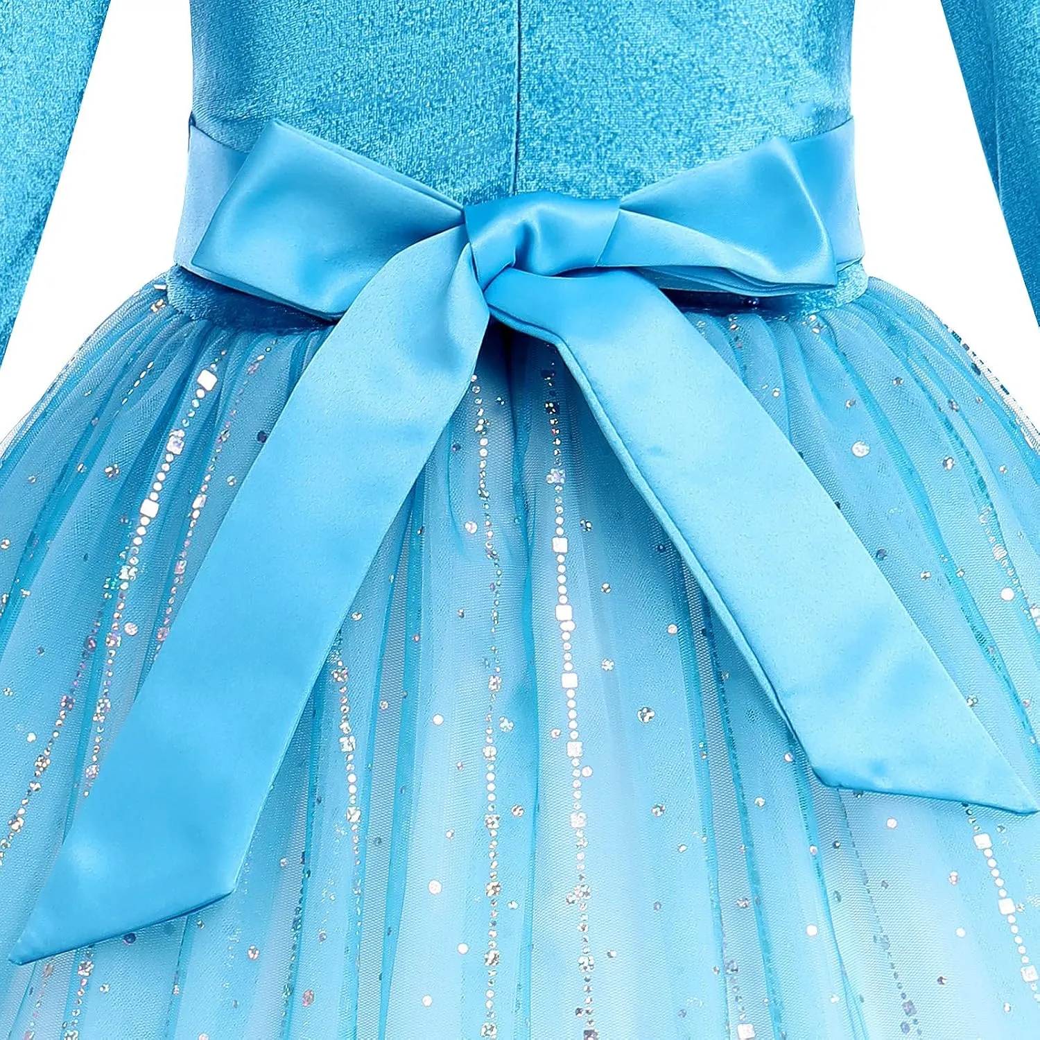 Flower Girl Velvet Floral Gradient Sequins Dress for Kids Wedding Bridesmaid Pageant Communion Formal Princess Puffy Gown
