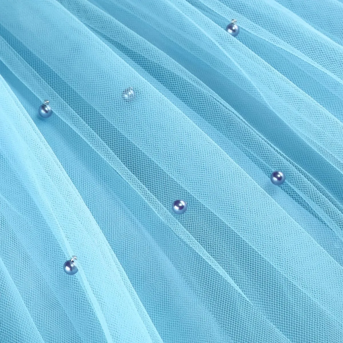 Flower Girls Sequin Dress Girls Dresses Birthday Princess Dress for Wedding Tulle Pearl Sleeveless Party Pageant