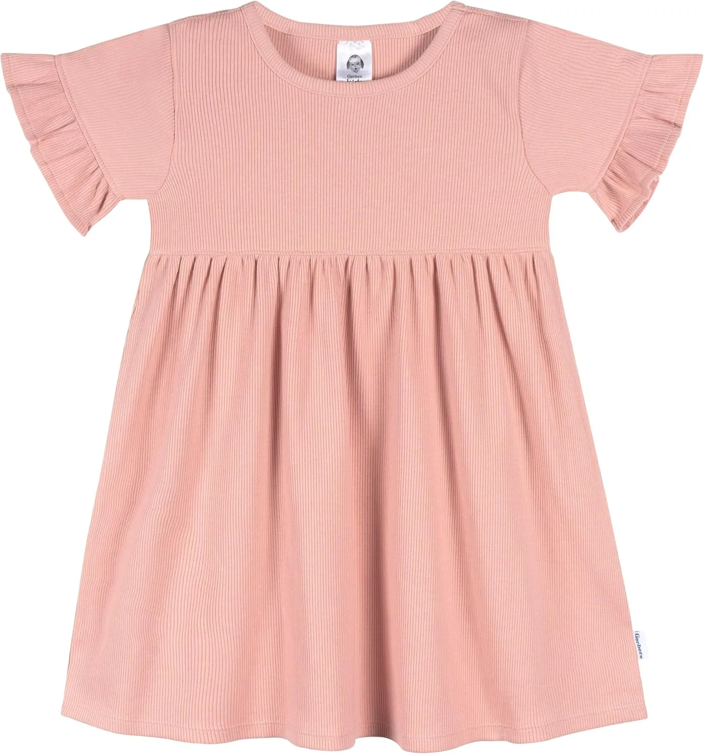 Gerber Girls' Toddler Short-Sleeve and Sleeveless Dress Set