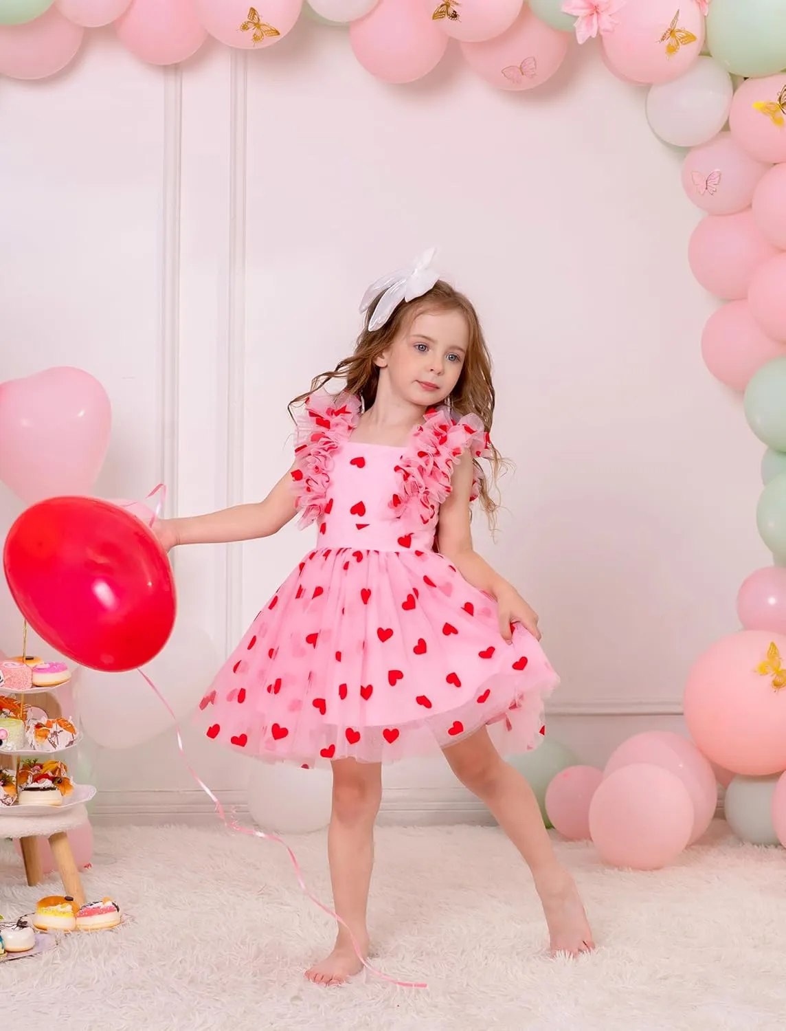 Girls Birthday Party Dress Butterfly Daisy Polka Dots Embroidery Princess Tulle Wedding Pageant Evening Gown