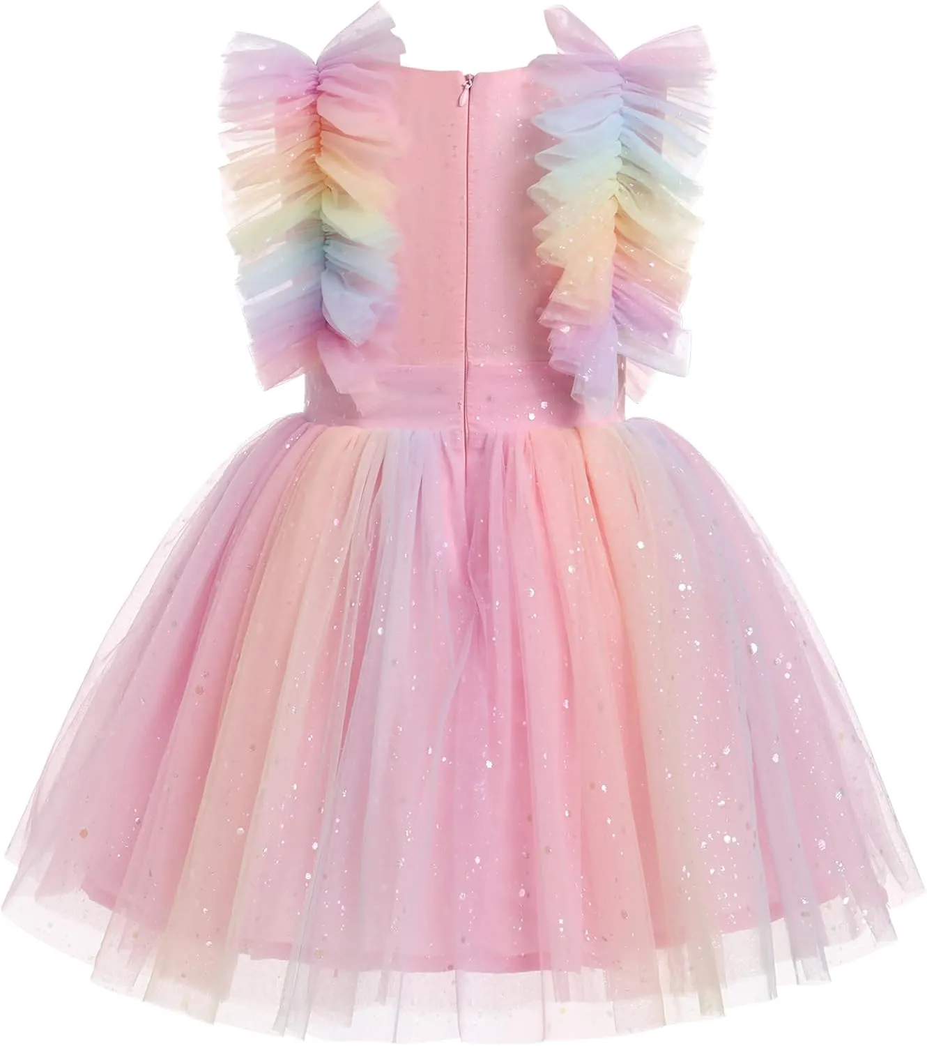 Girls Birthday Party Dress Butterfly Daisy Polka Dots Embroidery Princess Tulle Wedding Pageant Evening Gown
