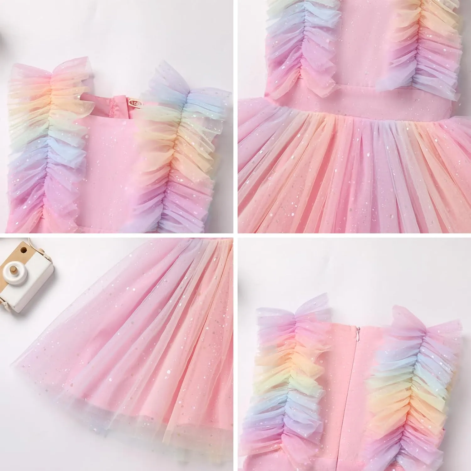 Girls Birthday Party Dress Butterfly Daisy Polka Dots Embroidery Princess Tulle Wedding Pageant Evening Gown