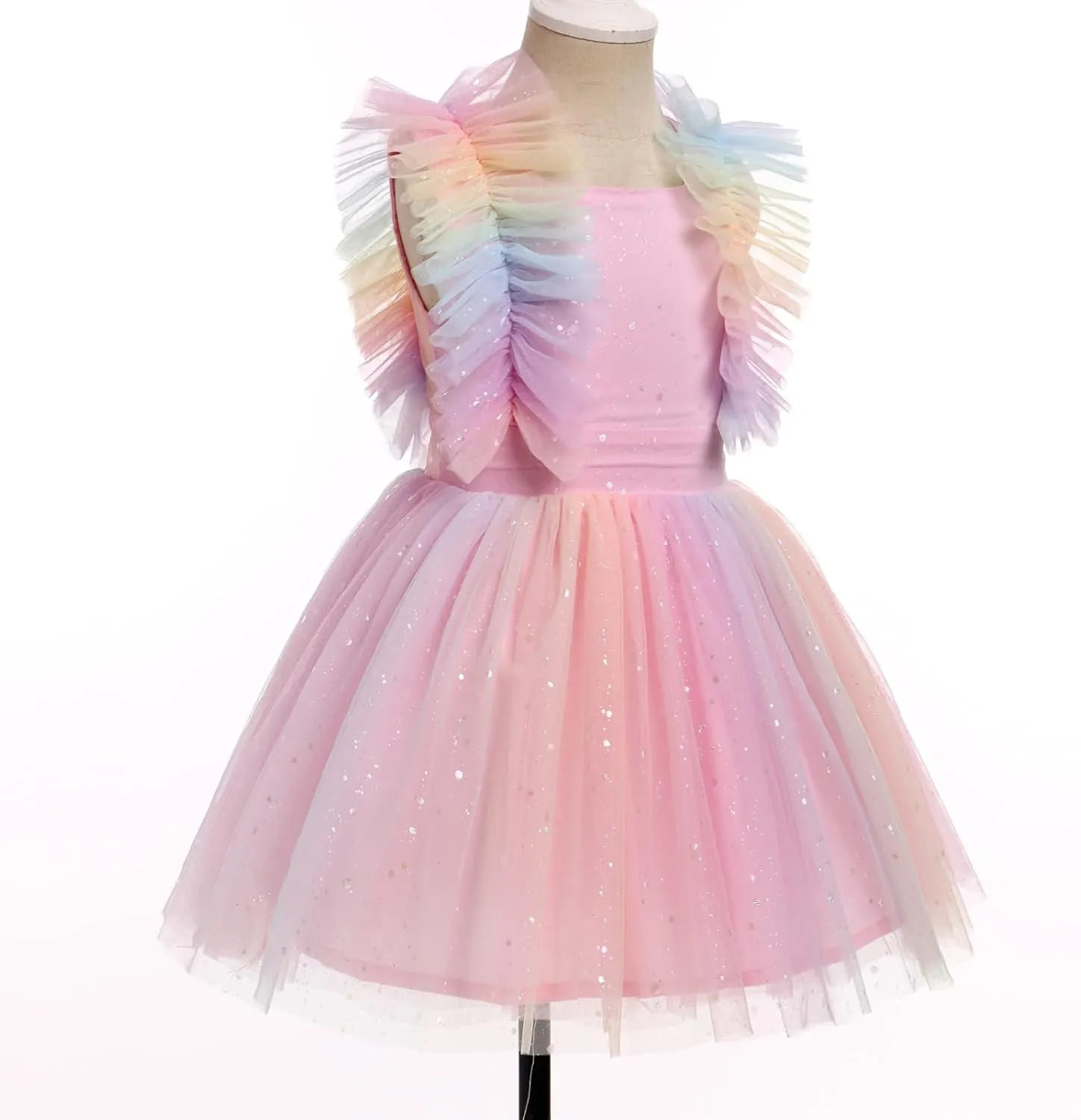 Girls Birthday Party Dress Butterfly Daisy Polka Dots Embroidery Princess Tulle Wedding Pageant Evening Gown