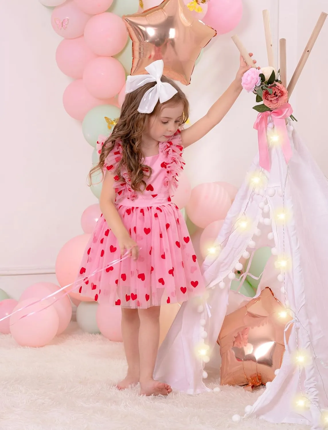 Girls Birthday Party Dress Butterfly Daisy Polka Dots Embroidery Princess Tulle Wedding Pageant Evening Gown