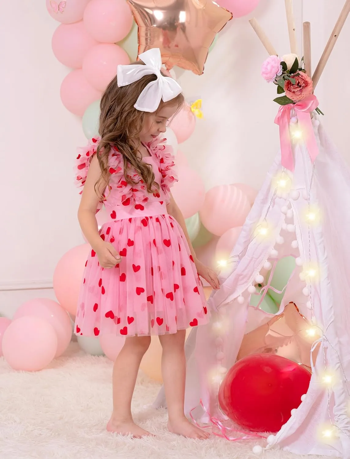Girls Birthday Party Dress Butterfly Daisy Polka Dots Embroidery Princess Tulle Wedding Pageant Evening Gown