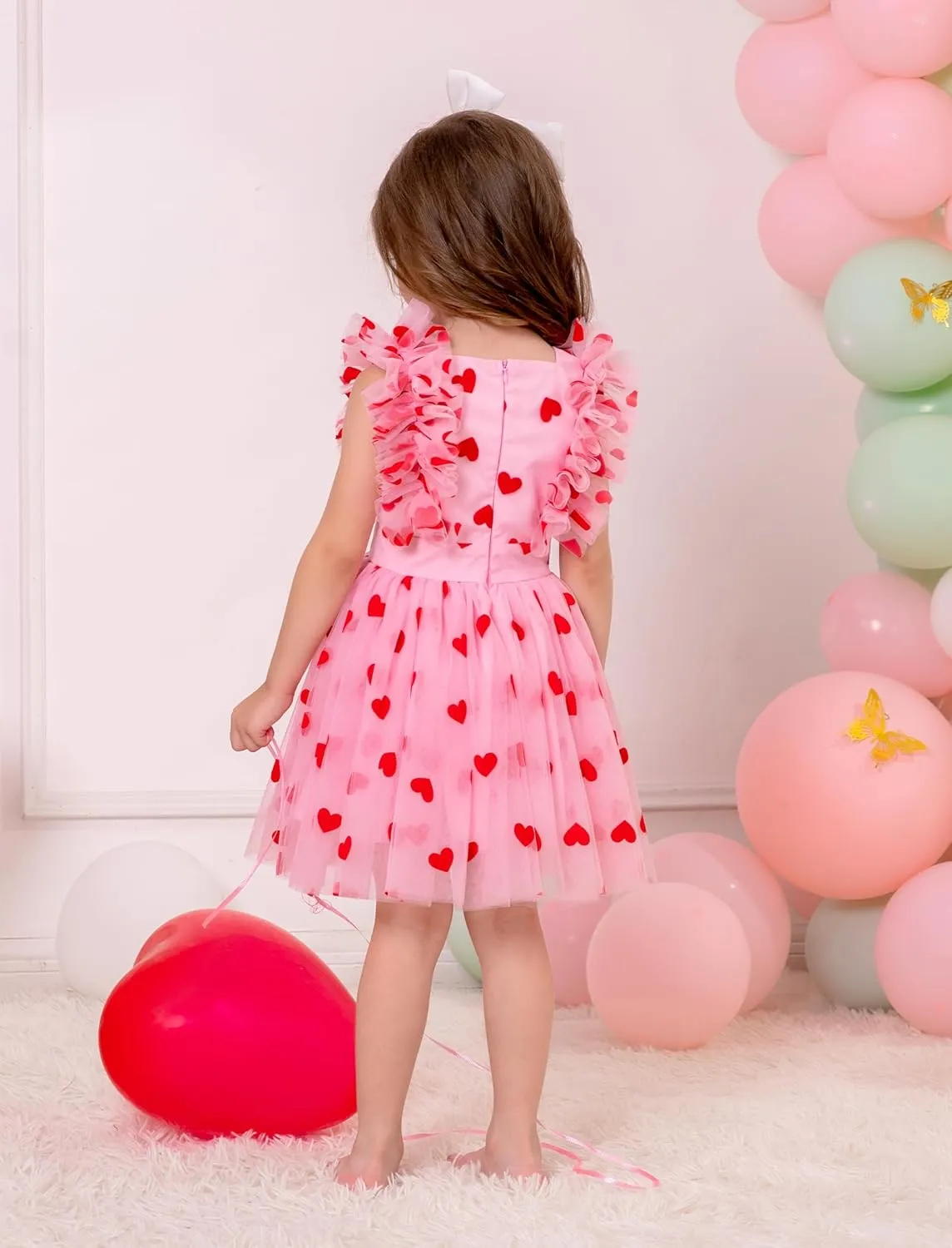 Girls Birthday Party Dress Butterfly Daisy Polka Dots Embroidery Princess Tulle Wedding Pageant Evening Gown
